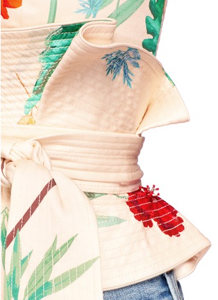  - 73052 - 'Dominica' embellished floral strapless top with obi belt