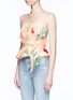Front View - Click To Enlarge - 73052 - 'Dominica' embellished floral strapless top with obi belt