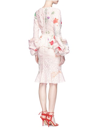 Back View - Click To Enlarge - 73052 - 'Vittoria' embellished floral eyelet lace dress