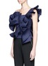 Front View - Click To Enlarge - 73052 - 'Dama Danzante' ruffle one-shoulder top
