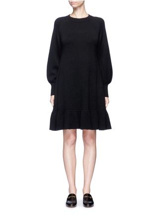Main View - Click To Enlarge - CO - Bishop sleeve wool-cashmere knit dress