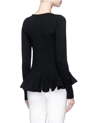 Back View - Click To Enlarge - CO - Ruffle hem wool sweater