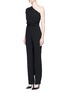 Front View - Click To Enlarge - CO - Draped one-shoulder crepe jumpsuit