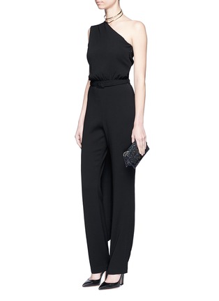 Figure View - Click To Enlarge - CO - Draped one-shoulder crepe jumpsuit