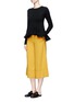 Figure View - Click To Enlarge - CO - Crepe cropped wide leg pants