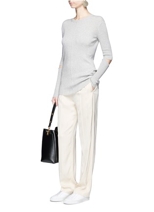Figure View - Click To Enlarge - ADEAM - Cutout elbow rib knit sweater