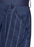 Detail View - Click To Enlarge - ADEAM - Deconstructed stripe wide leg linen blend pants