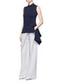 Figure View - Click To Enlarge - ADEAM - Asymmetric drape front rib knit top