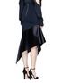 Back View - Click To Enlarge - DION LEE - Satin asymmetric hem powerstretch trapeze skirt
