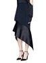 Front View - Click To Enlarge - DION LEE - Satin asymmetric hem powerstretch trapeze skirt