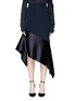 Main View - Click To Enlarge - DION LEE - Satin asymmetric hem powerstretch trapeze skirt