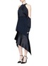 Figure View - Click To Enlarge - DION LEE - Satin asymmetric hem powerstretch trapeze skirt