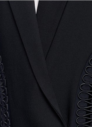 Detail View - Click To Enlarge - DION LEE - Coil laced wool canvas high-low vest