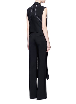 Back View - Click To Enlarge - DION LEE - Coil laced wool canvas high-low vest