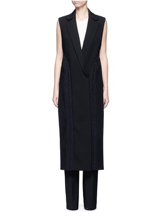 Main View - Click To Enlarge - DION LEE - Coil laced wool canvas high-low vest