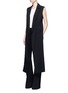Figure View - Click To Enlarge - DION LEE - Coil laced wool canvas high-low vest