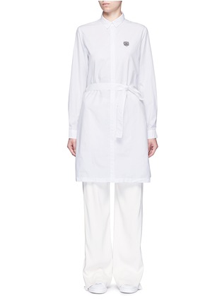 Main View - Click To Enlarge - KENZO - Tiger embroidered poplin shirt dress