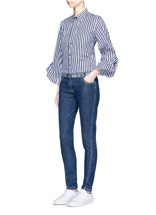 Figure View - Click To Enlarge - KENZO - Logo print waist skinny jeans