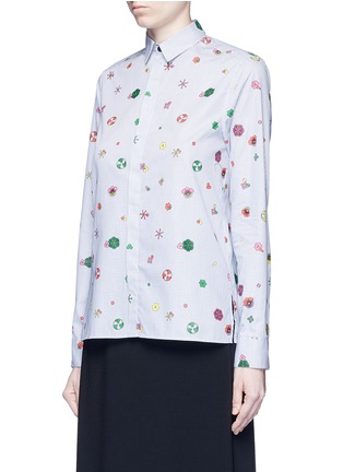 Front View - Click To Enlarge - KENZO - Tanami flower print check poplin shirt