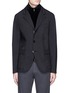 Main View - Click To Enlarge - ARMANI COLLEZIONI - Detachable velvet front suit jacket