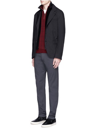 Figure View - Click To Enlarge - ARMANI COLLEZIONI - Detachable velvet front suit jacket