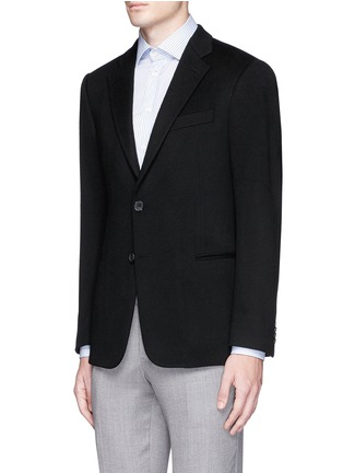 Front View - Click To Enlarge - ARMANI COLLEZIONI - 'T Line' cashmere flannel blazer
