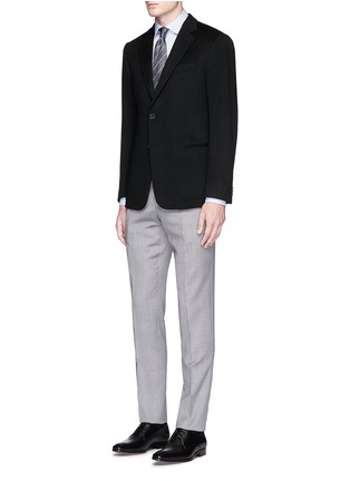 Figure View - Click To Enlarge - ARMANI COLLEZIONI - 'T Line' cashmere flannel blazer