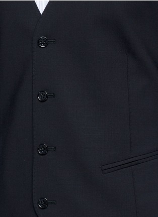Detail View - Click To Enlarge - ARMANI COLLEZIONI - Wool hopsack waistcoat