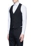 Front View - Click To Enlarge - ARMANI COLLEZIONI - Wool hopsack waistcoat
