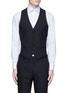 Main View - Click To Enlarge - ARMANI COLLEZIONI - Wool hopsack waistcoat