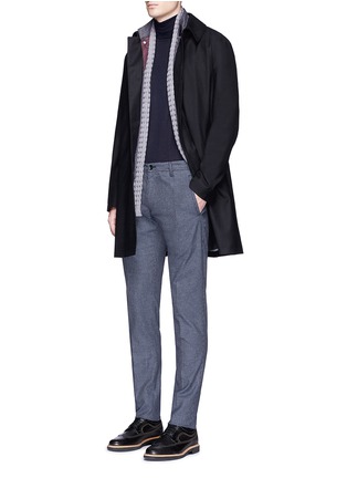 Figure View - Click To Enlarge - ARMANI COLLEZIONI - Wool flannel coat and detachable puffer vest set