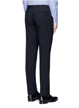 Back View - Click To Enlarge - ARMANI COLLEZIONI - Slim fit wool pants
