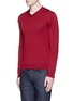 Front View - Click To Enlarge - ARMANI COLLEZIONI - V-neck wool sweater