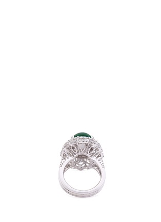 Detail View - Click To Enlarge - LC COLLECTION JADE - Diamond jade 18k gold ring and earrings set