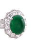 Detail View - Click To Enlarge - LC COLLECTION JADE - Diamond jade 18k gold ring and earrings set