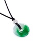 Figure View - Click To Enlarge - LC COLLECTION JADE - Diamond jade 18k gold pendant cord necklace