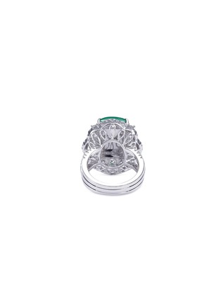 Figure View - Click To Enlarge - LC COLLECTION JADE - Diamond jade 18k gold scallop ring