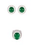 Main View - Click To Enlarge - LC COLLECTION JADE - Diamond jade 18k gold scallop ring and earrings set