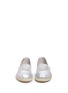 Front View - Click To Enlarge - 90294 - Classic metallic leather mesh espadrille slip-ons