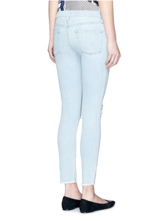 Back View - Click To Enlarge - FRAME - 'Le Skinny de Jeanne' distressed knee jeans