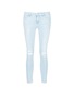 Main View - Click To Enlarge - FRAME - 'Le Skinny de Jeanne' distressed knee jeans
