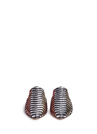 Front View - Click To Enlarge - SANAYI 313 - 'Disco' chevron stripe metallic raffia slippers