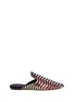 Main View - Click To Enlarge - SANAYI 313 - 'Disco' chevron stripe metallic raffia slippers