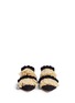 Front View - Click To Enlarge - SANAYI 313 - Pompom raffia fringe canvas slippers