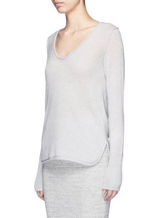 Front View - Click To Enlarge - JAMES PERSE - Roll edge scoop neck cashmere sweater