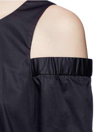 Detail View - Click To Enlarge - TIBI - Cold shoulder mercerised cotton poplin dress