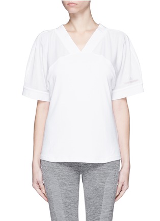 Main View - Click To Enlarge - ADIDAS BY STELLA MCCARTNEY - 'ESS' embroidered sports jersey T-shirt