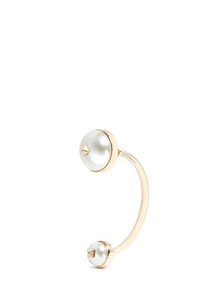 Main View - Click To Enlarge - VALENTINO GARAVANI - 'Rockstud' hanging pearl single earring