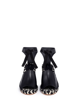 Front View - Click To Enlarge - PROENZA SCHOULER - Leather espadrille wedge sandals