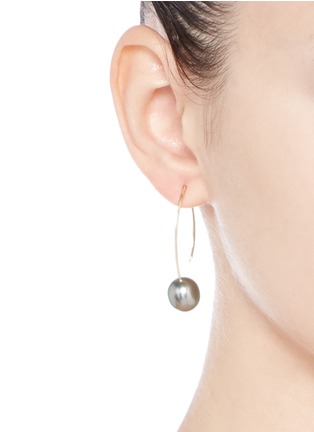 Figure View - Click To Enlarge - MIZUKI - 'Sea of Beauty' Tahitian pearl 14k gold drop earrings
